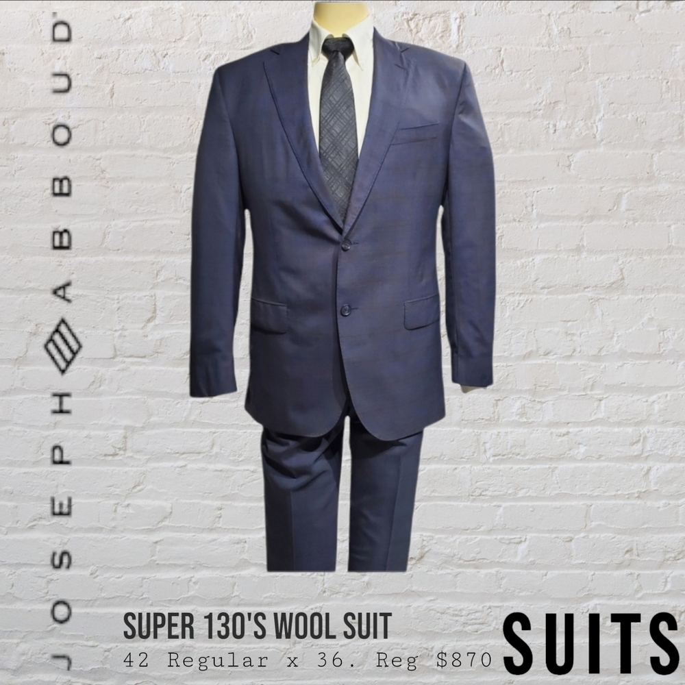 Host pick🎉 Joseph Abboud Wool Suit Men's 42 Regular x 35, Super 130s.